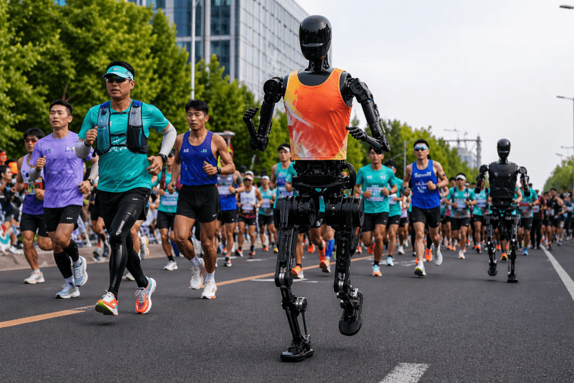 人形机器人马拉松刷新极限：北京“人机共跑”见证技术飞跃